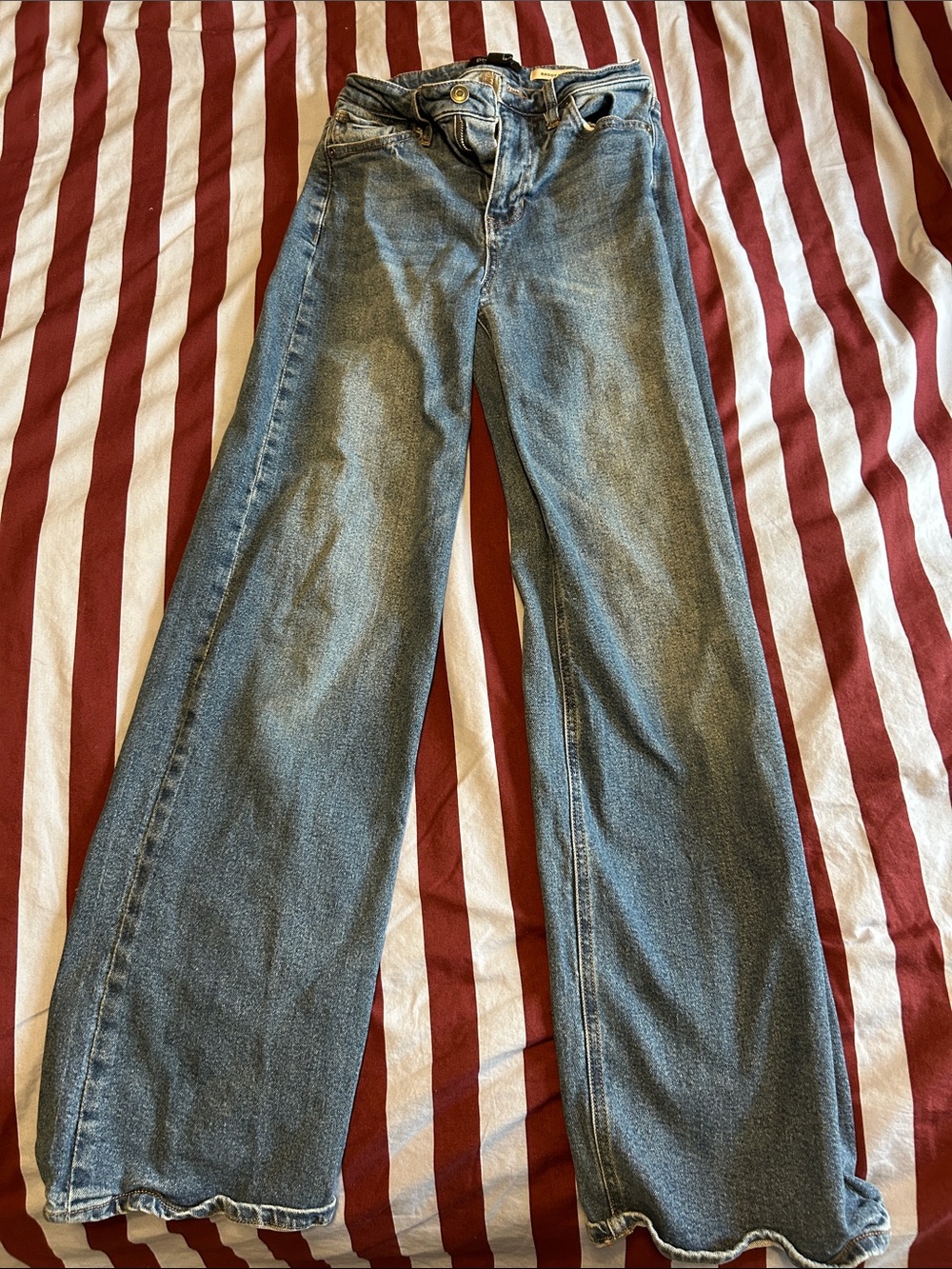 Wide-Leg Blue Denim Jeans